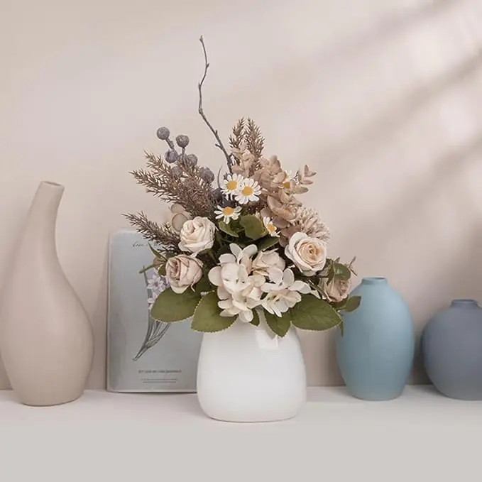 2-inch Small Artificial Fake Faux Flowers Silk Flower for Autumn Table Arrangements Fall Bouquets with Roses - Image 3