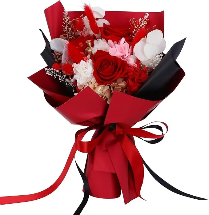 Forever Roses Bouquet for Decoration,Handcrafted Fresh Flower Bouquet,Preserved Bouquet of Flowers Gift