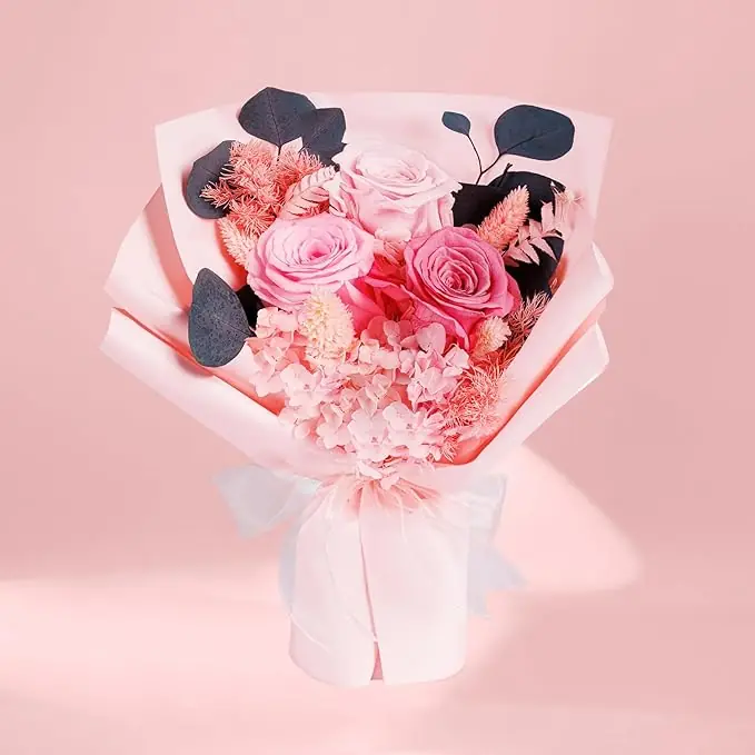Preserved Flowers Bouquets, Pink Flowers, Flowers for Delivery Prime, Natural Real Long Lasting Roses and Flowers - Image 4