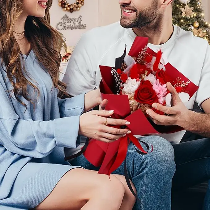 Forever Roses Bouquet for Decoration,Handcrafted Fresh Flower Bouquet,Preserved Bouquet of Flowers Gift - Image 2