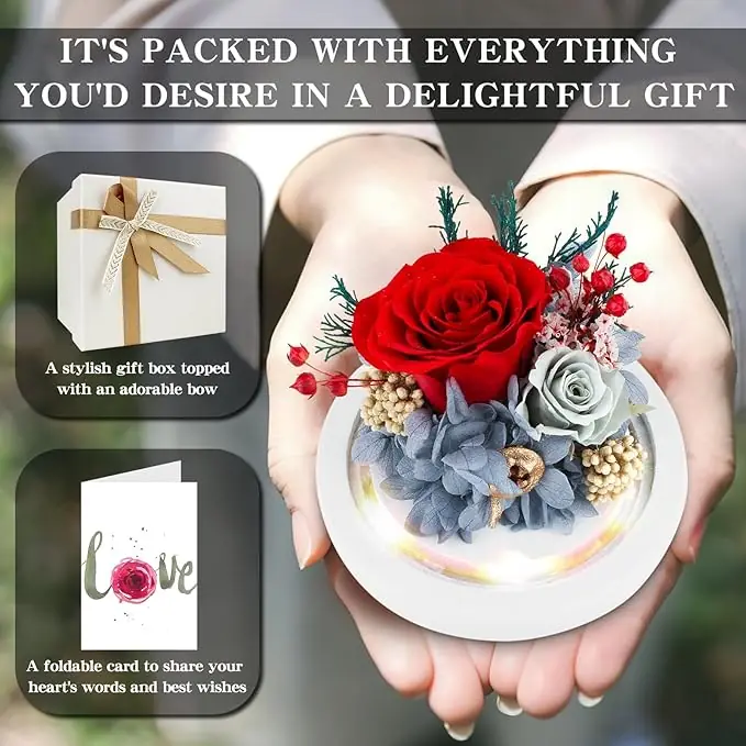 Flowers, Roses, Gift - Forever Roses Flowers Bouquet - Fresh Flowers for Delivery Prime to Show Love - Preserved Flowers Birthday Gift for Women - Image 3