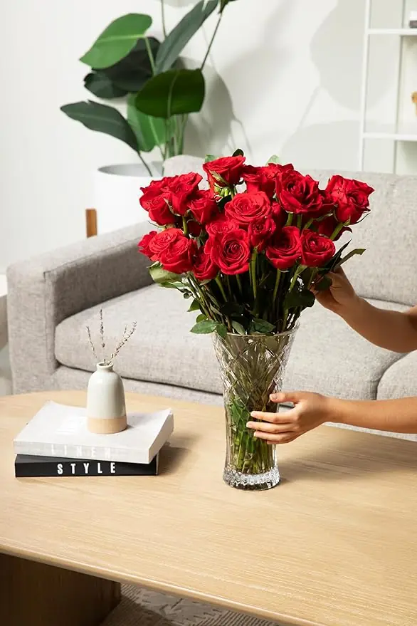 2 Dozen Red Roses Bouquet, Fresh Holiday Flowers for Christmas Gift, Winter Roses for Christmas Decor - Image 2